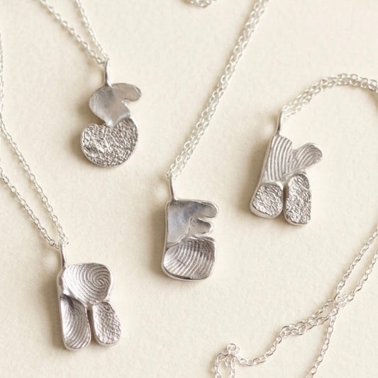 Letter fingerprint necklace