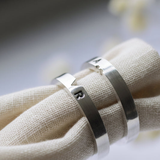 Heart cut out ring set