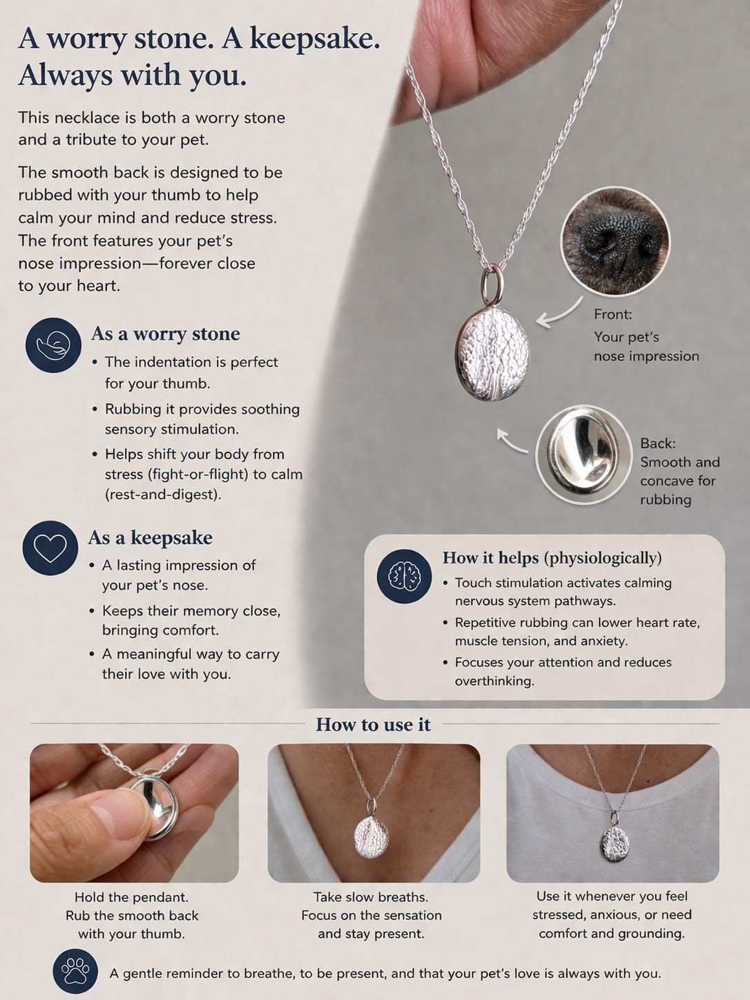 Worry bean pendant