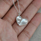 Two fingerprint heart necklace