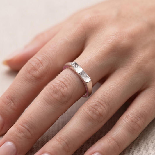 Two fingerprint signet ring