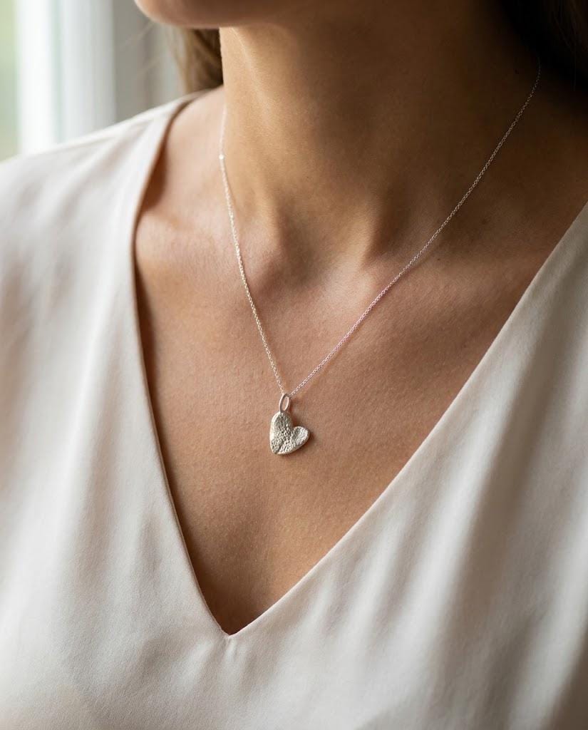 Heart imprint necklace
