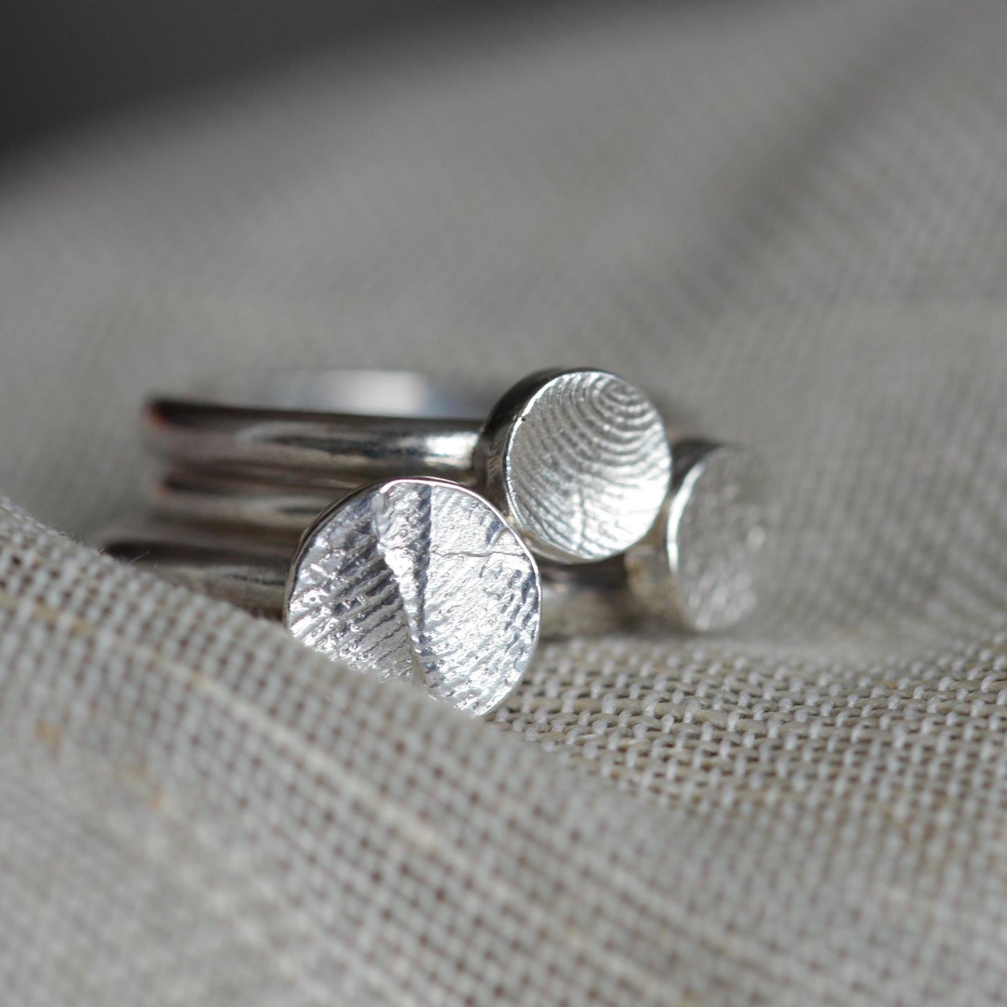 Stackable Finger print dot ring