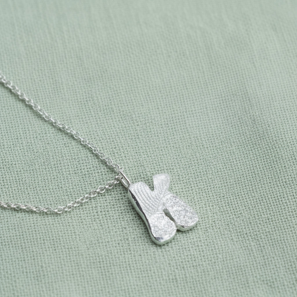 Letter fingerprint necklace