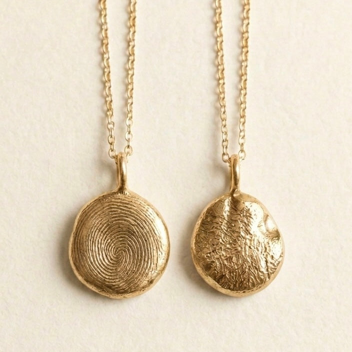 Fine Silver Fingerprint Pet Nose Print Pendant, Custom Memorial Necklace