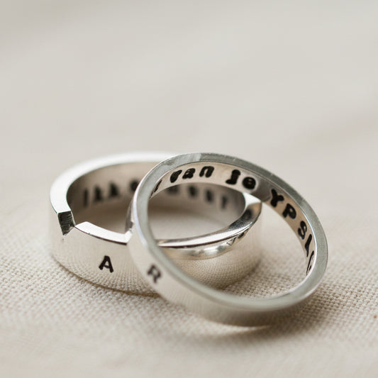 Heart cut out ring set